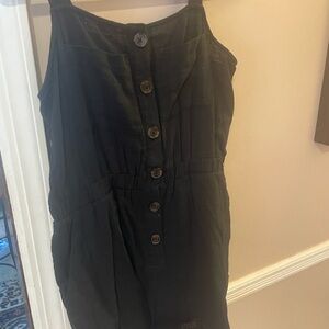 Black Button-Down Romper